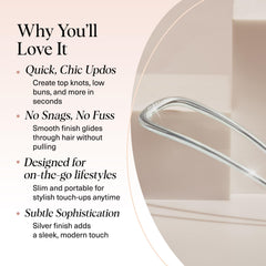 Kitsch hair pin inserted in hair side profile demonstrating secure hold benefit