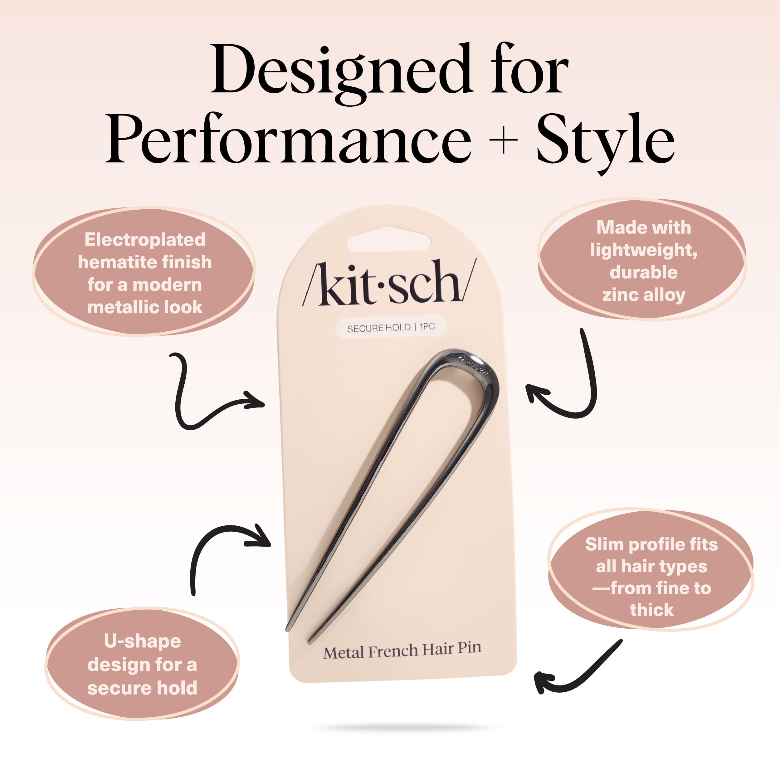 Kitsch pin held in hand to show compact size and travel-friendly benefit