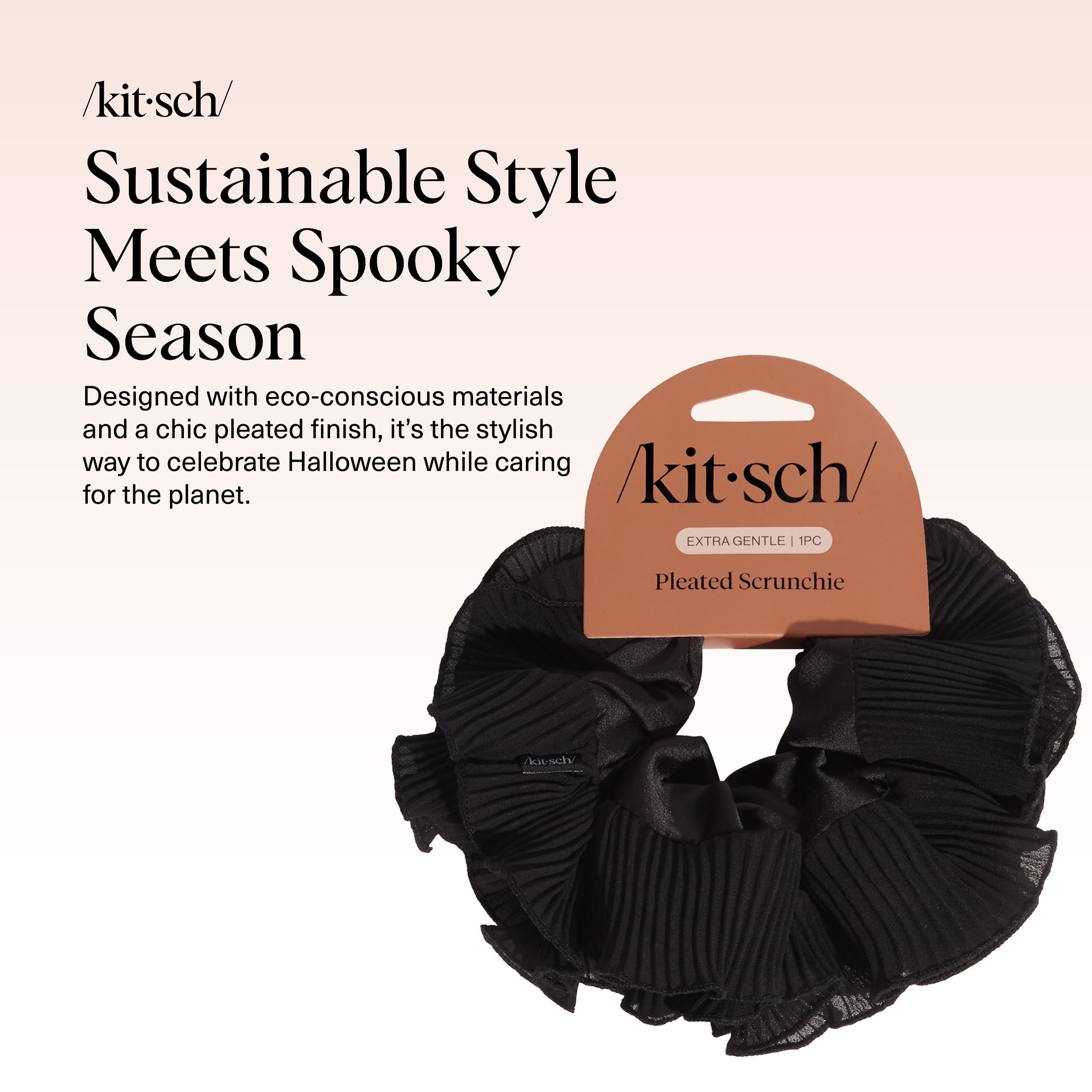 Kitsch close-up of pleated texture highlighting soft fabric and gentle hair protection