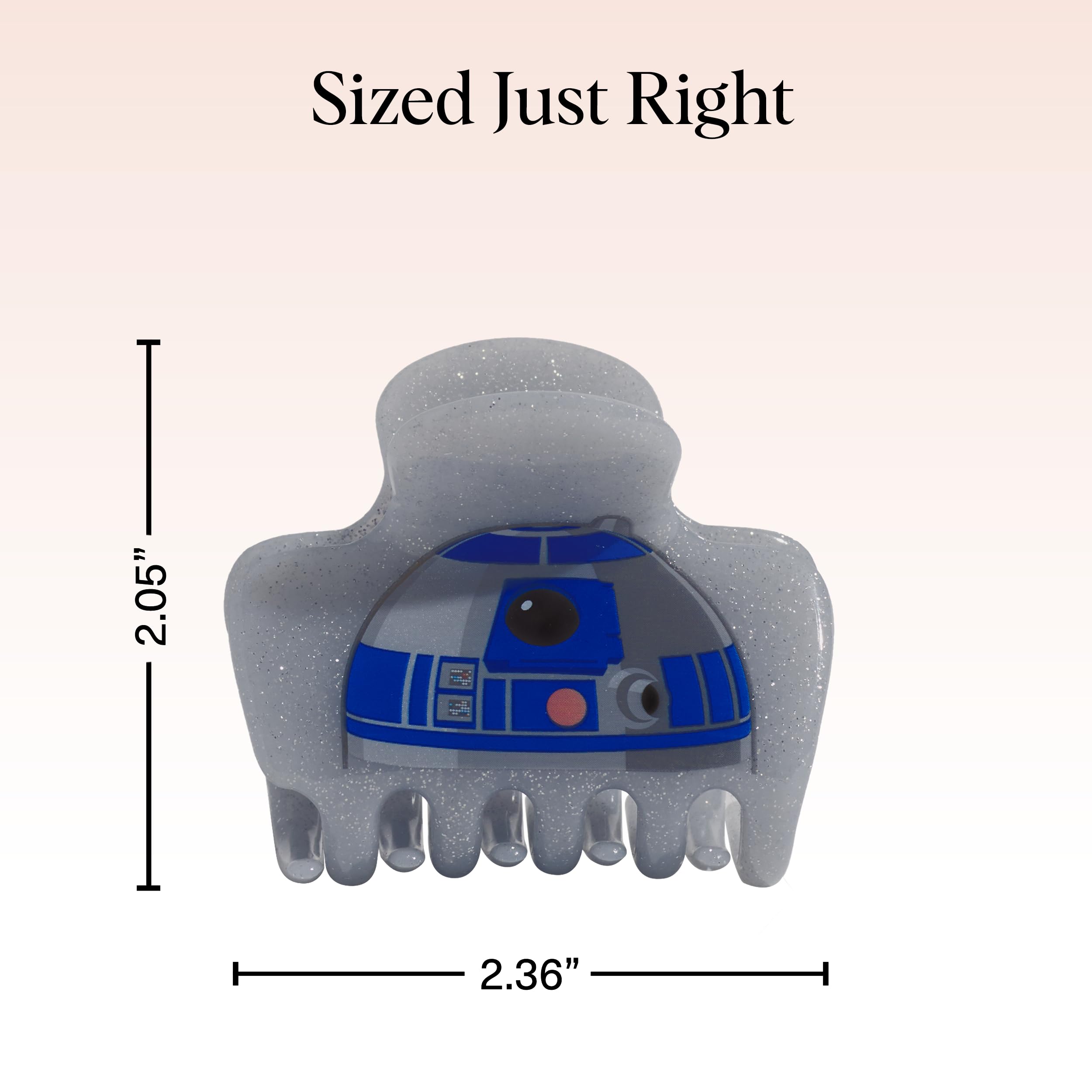 Kitsch R2-D2 securing a bun for effortless styling