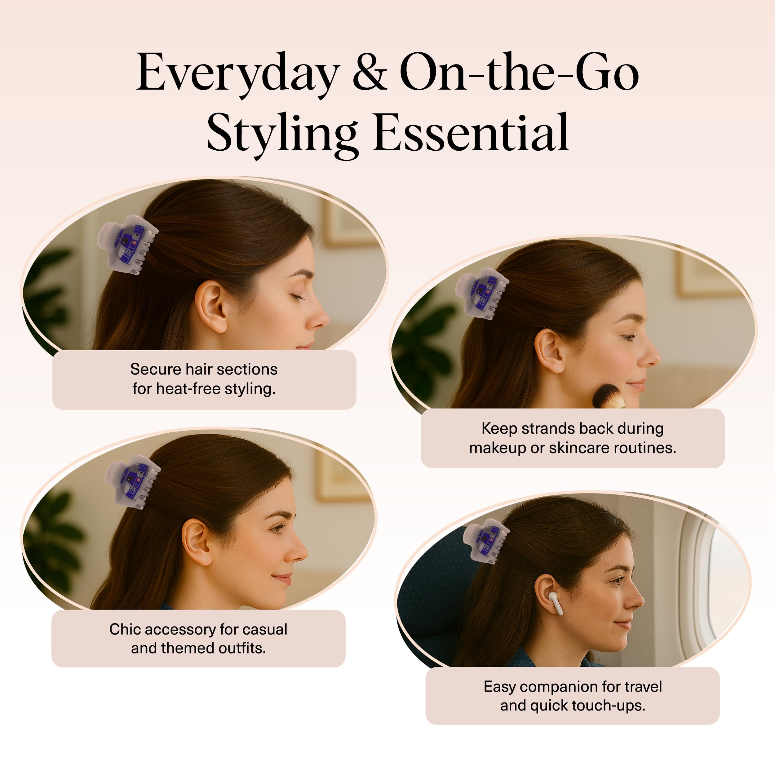 Kitsch R2-D2 smooth rounded edges preventing hair snags