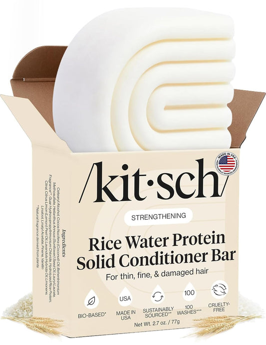 Kitsch conditioner bar front packaging shows product and weight for travel convenience