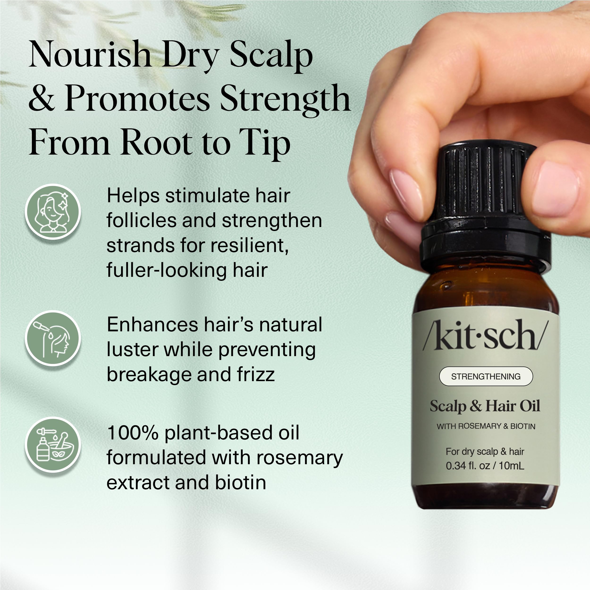 Kitsch dropper dispensing oil for precise application and reduced waste