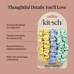 Kitsch scrunchie securing a ponytail in place showing secure hold without creasing benefit