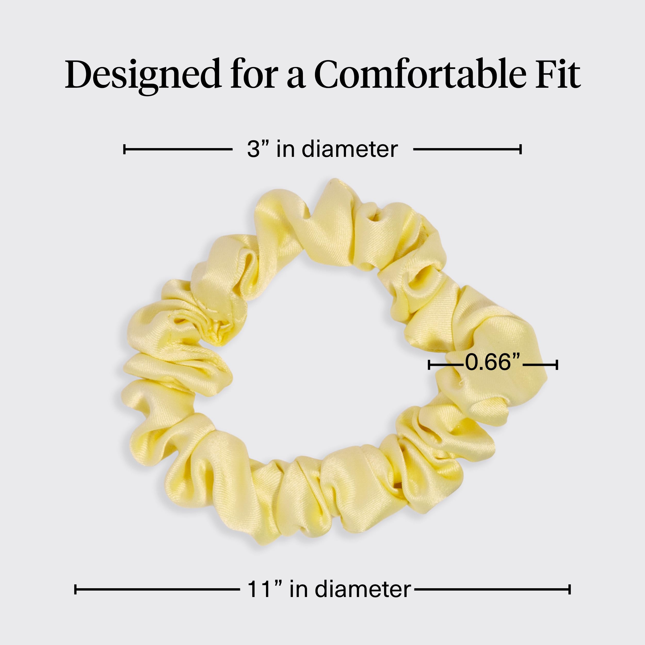 Kitsch scrunchie on pillow illustrating overnight wear to reduce morning frizz benefit