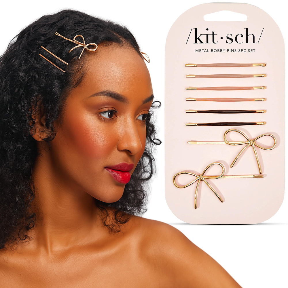 Kitsch front pack of rosewood enamel bobby pins showing set