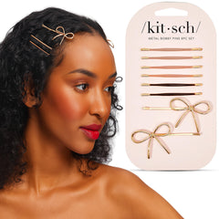 Kitsch front pack of rosewood enamel bobby pins showing set