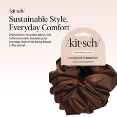 Kitsch satin scrunchie close-up texture highlighting smooth, hair-friendly surface