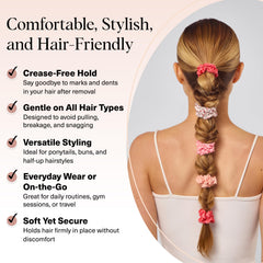 Kitsch scrunchie worn on wrist in casual outfit showing convenient hand carry benefit