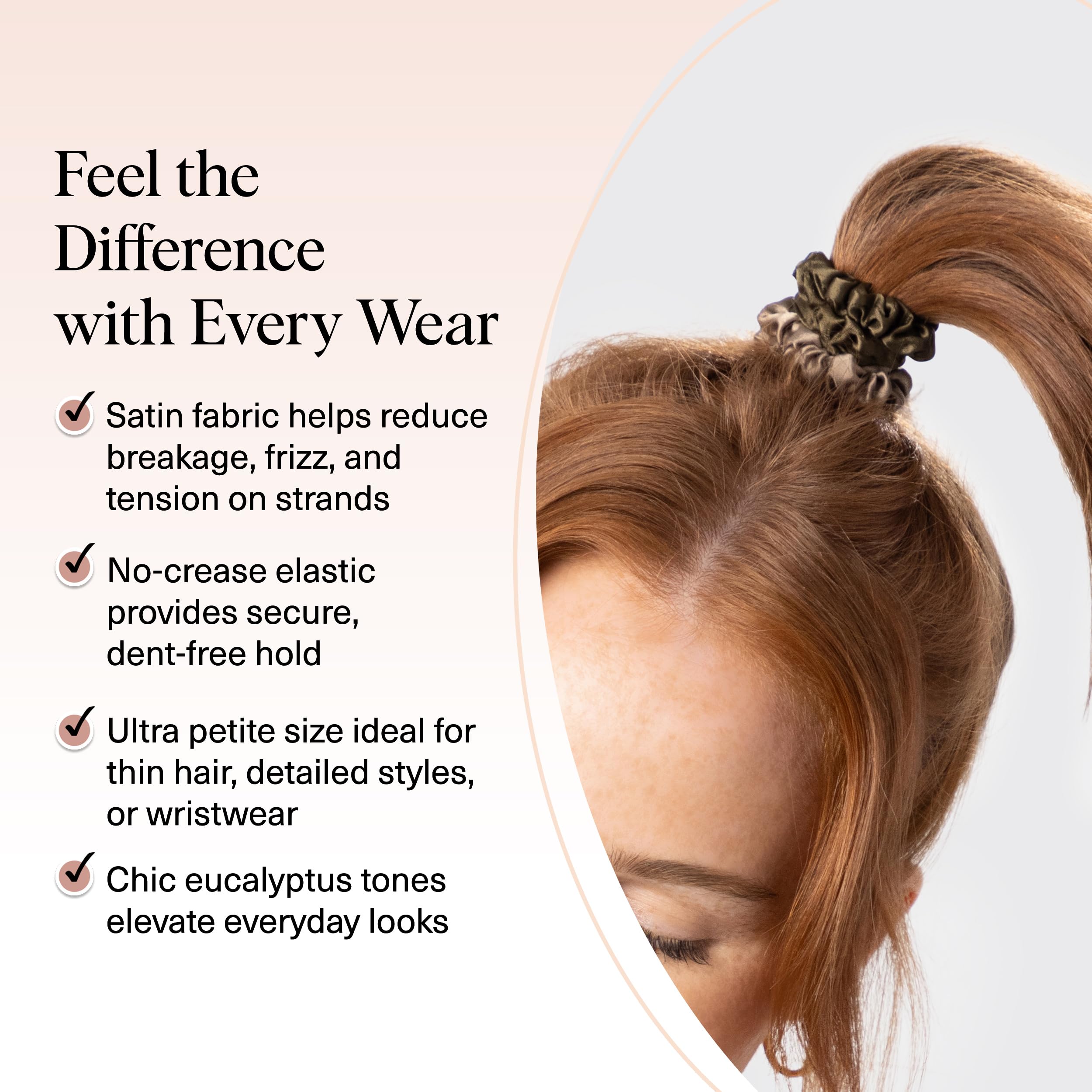 Kitsch scrunchies worn on wrist offering convenient on-the-go styling