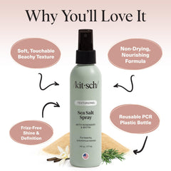Kitsch close up label highlighting rosemary, biotin, and magnesium benefits