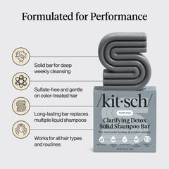 Kitsch shampoo bar close-up texture highlighting concentrated cleansing action