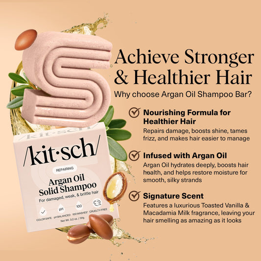 kitsch shampoo bar texture close-up reveals smooth nourishing formula benefits