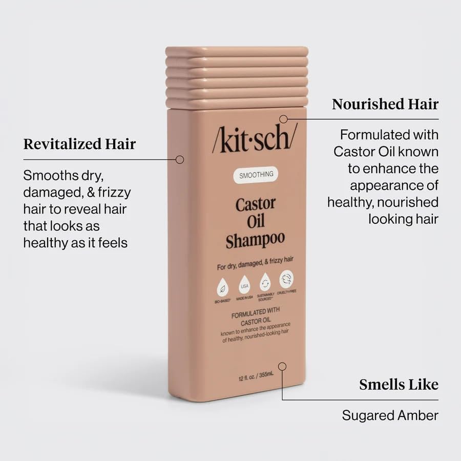 Kitsch pouring shampoo texture illustrating creamy, nourishing formula