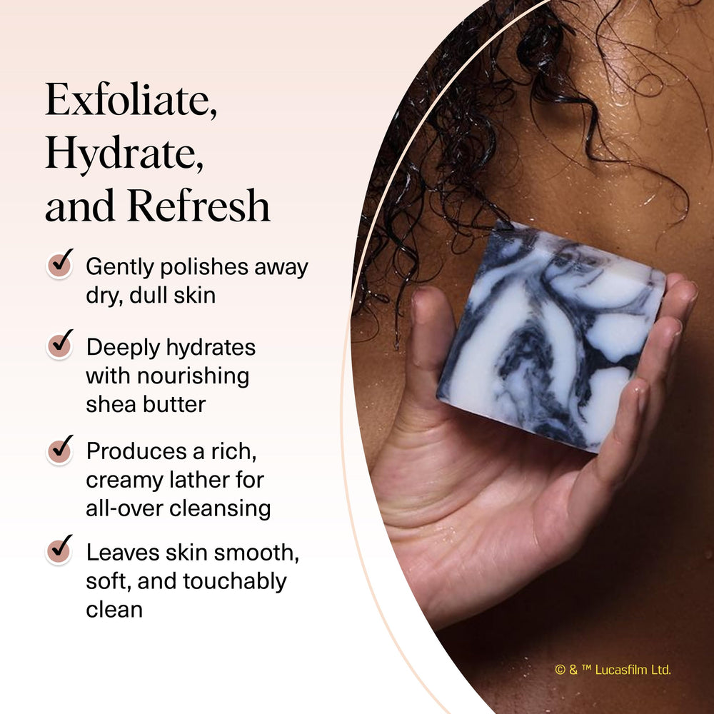 Kitsch shea butter bar lather in hand demonstrating rich moisturizing foam