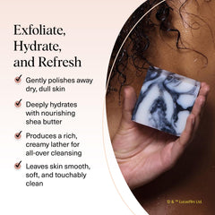 Kitsch shea butter bar lather in hand demonstrating rich moisturizing foam