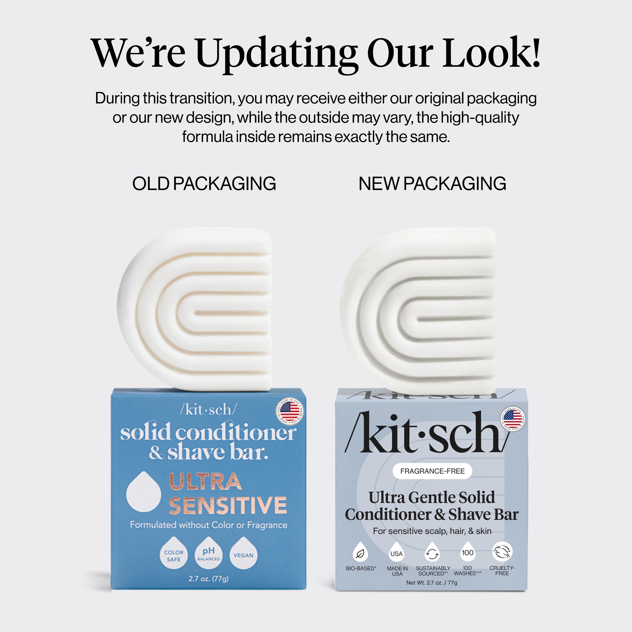 Kitsch 2.7 oz bar beside a coin showing compact size and packing convenience