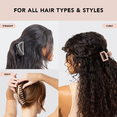 Kitsch small open-shaped clip in layered hair adding polished styling accent