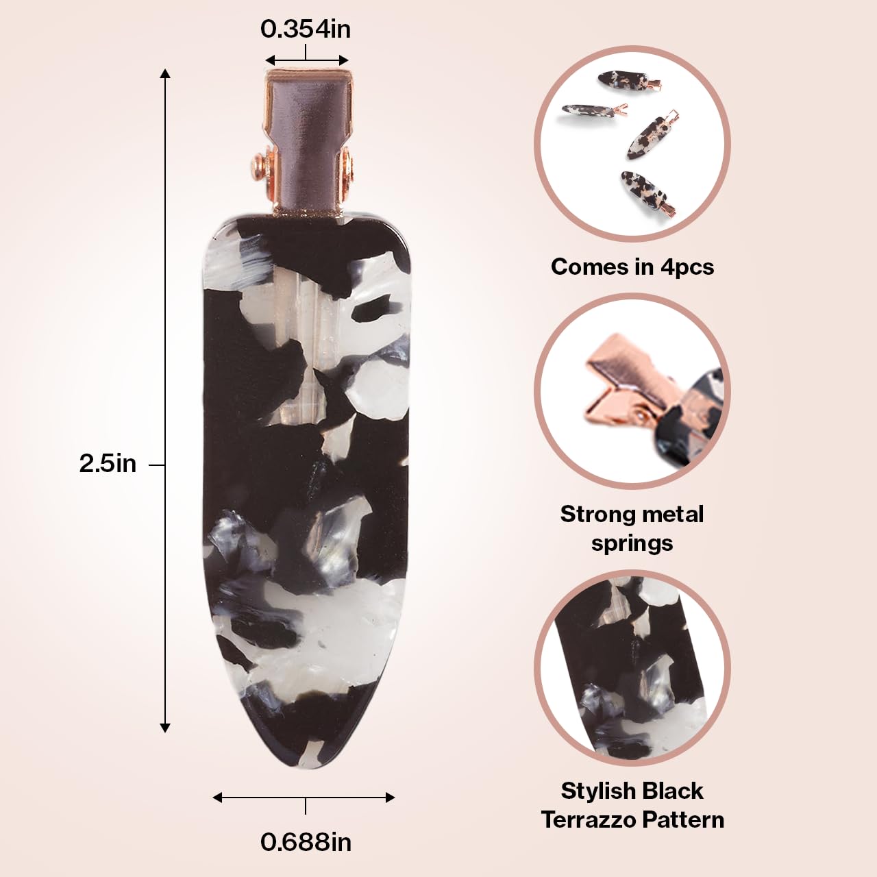 Kitsch close-up of black terrazzo texture with durable glossy finish