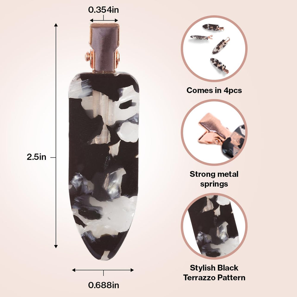 Kitsch close-up of black terrazzo texture with durable glossy finish