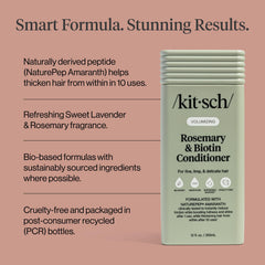 Kitsch conditioner texture swirl showing lightweight liquid consistency and spreadability