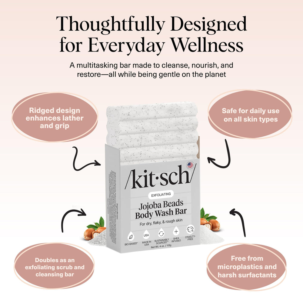 Kitsch used on elbow area demonstrating smoothing effect and exfoliation