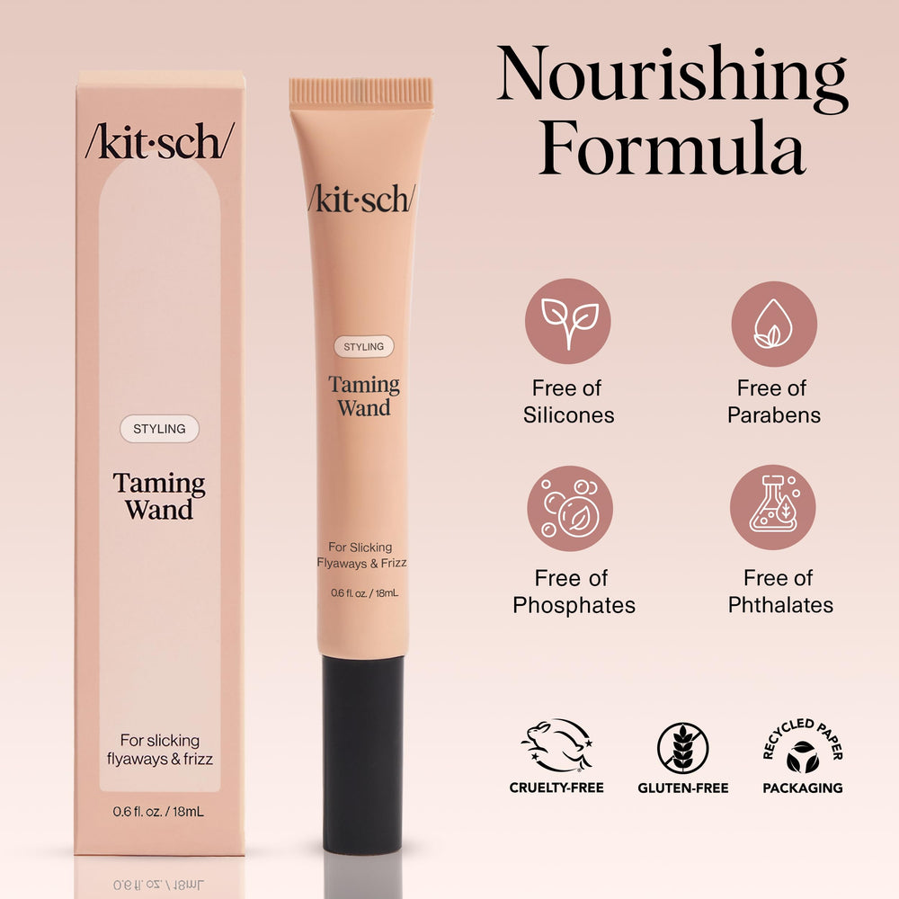 Kitsch wand applied to hair edges demonstrating sleek, polished result