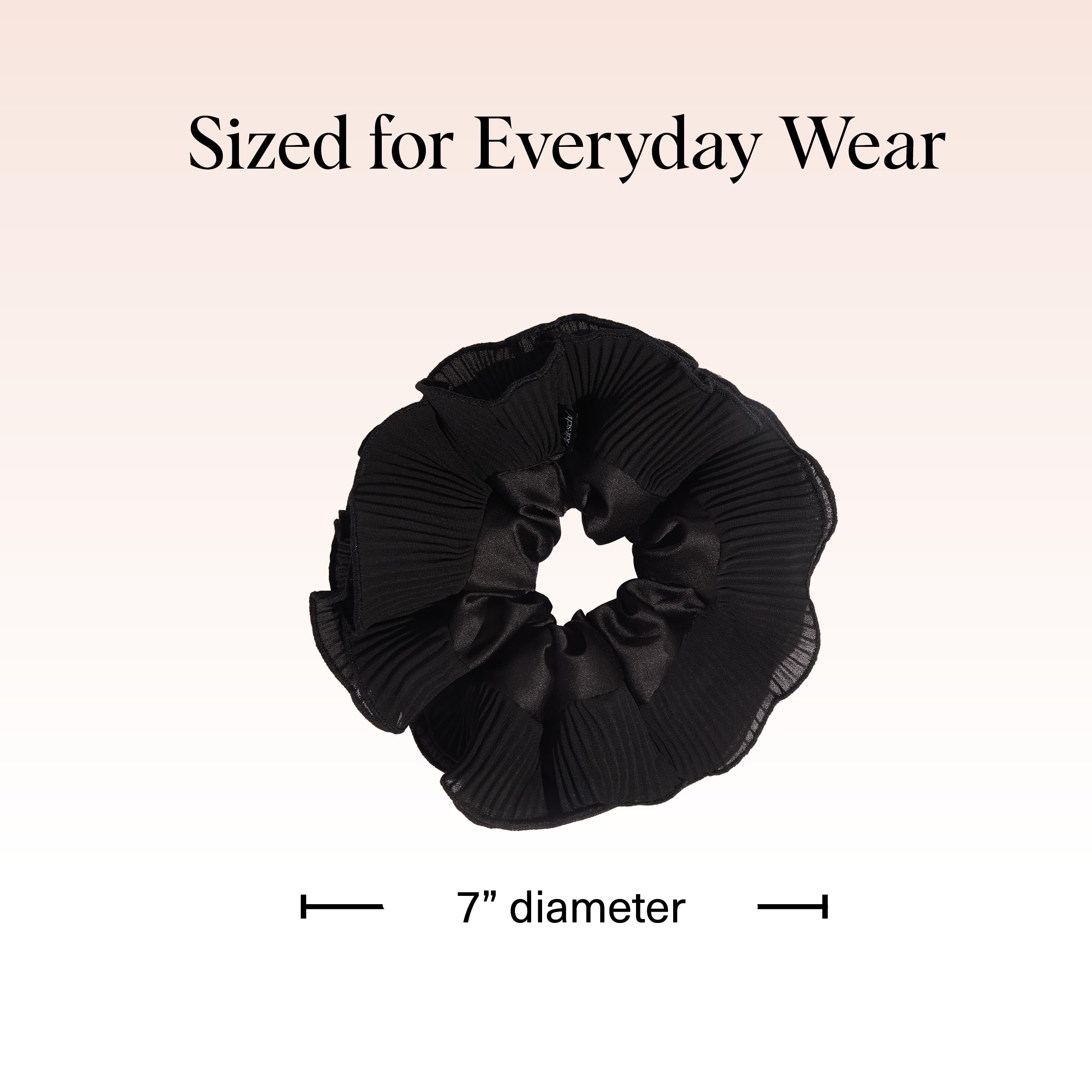 Kitsch scrunchie worn on wrist as accessory offering convenient styling and on-the-go benefit