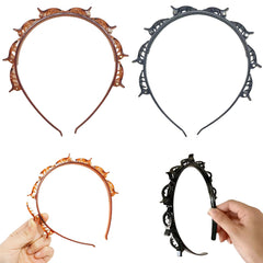 KlayXira front view of two headbands showing black and brown colors and easy storage
