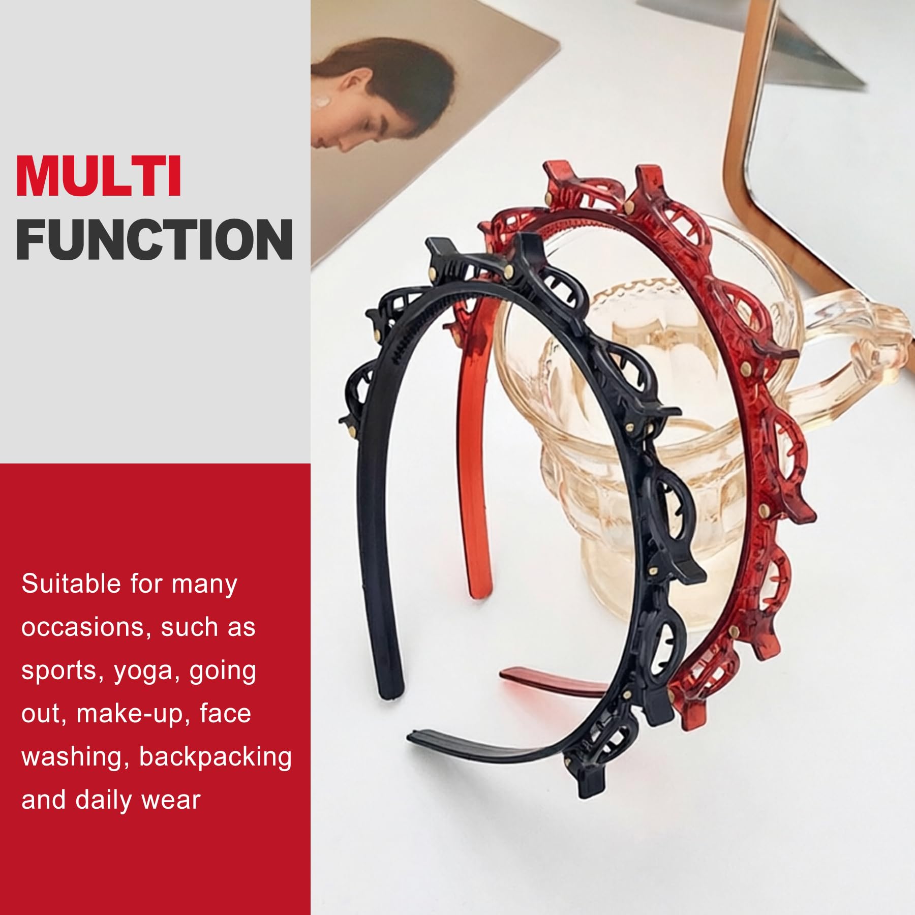 KlayXira headband held in hand to show compact travel-friendly size