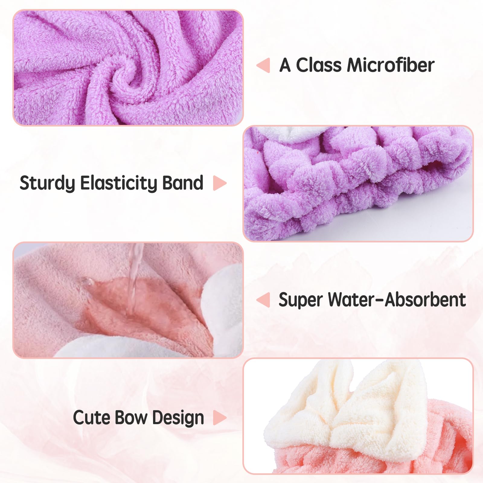 Kldnkig turban worn after shower demonstrating hands-free drying convenience