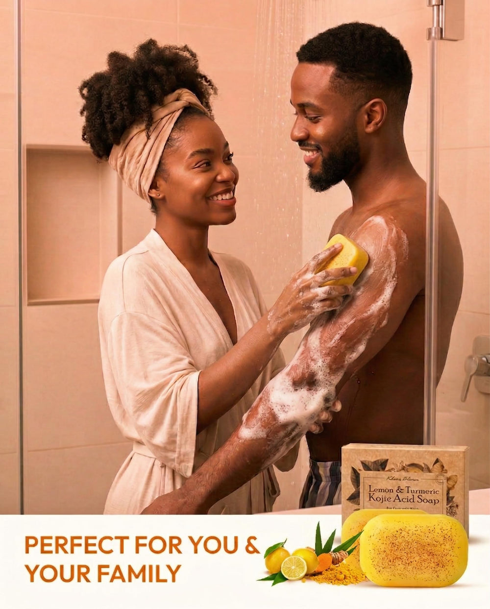 KlearBloom soap on bathroom shelf in lifestyle scene promoting daily use comfort