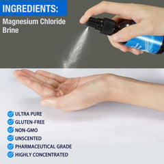 KLLALO magnesium oil droplet on skin highlighting fast absorption benefit