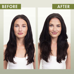 Klorane before and after root refresh showing added volume and no residue