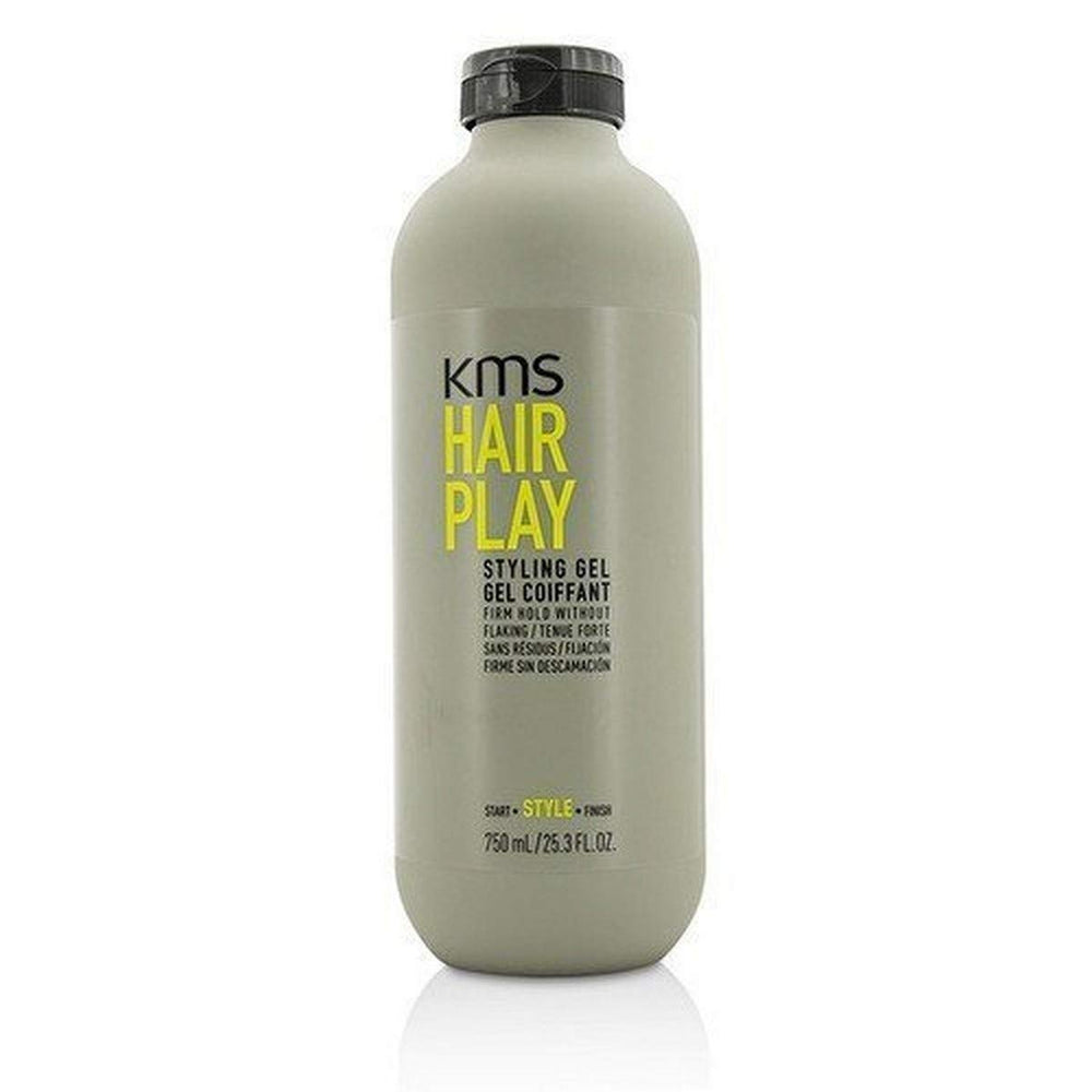 KMS HAIRPLAY front label showing product and glossy benefits