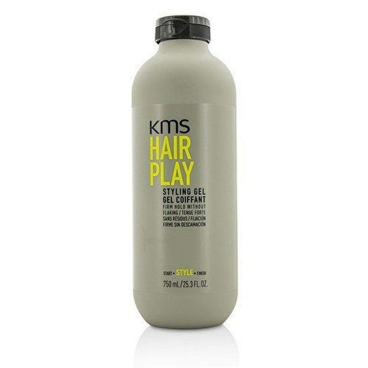 KMS HAIRPLAY front label showing product and glossy benefits