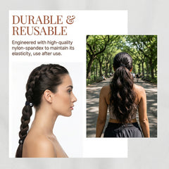 KMYZQDV used in a braid, demonstrating styling flexibility and protection