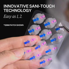 KNEMO patch turned cloudy after use indicating absorbed fluids and visible progress
