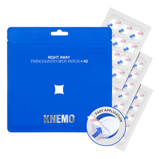 KNEMO front packaging showing 42-count patch box and benefits
