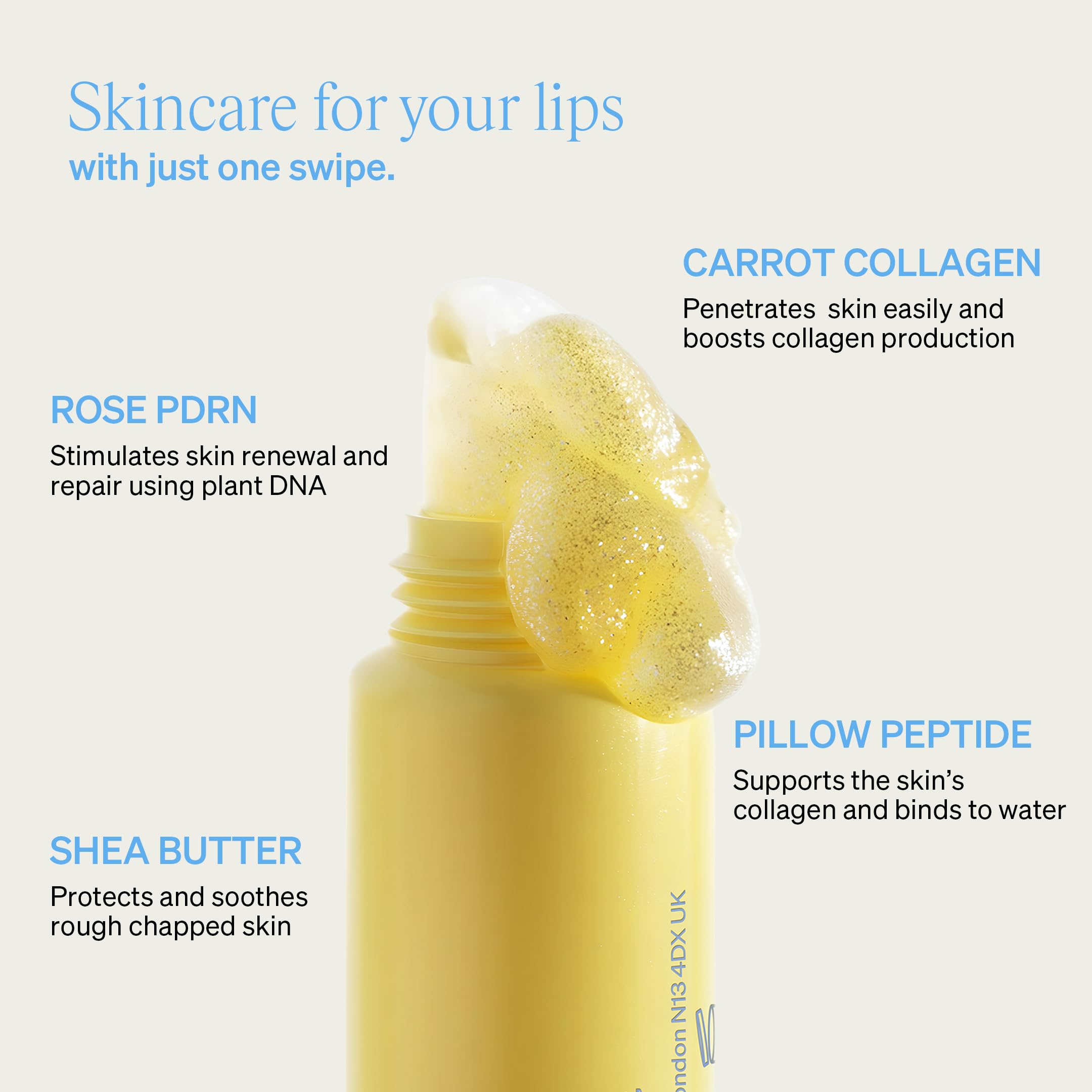 KNEMO jelly texture close-up highlighting moisturized, cushiony lip barrier