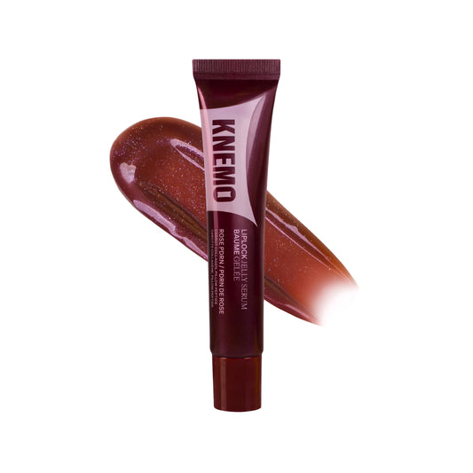 KNEMO front packshot showing red-brown jelly gloss and benefits