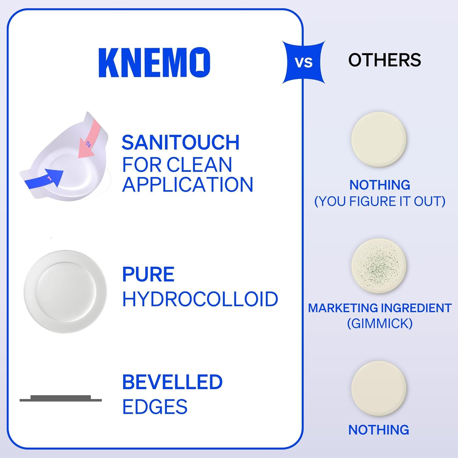 KNEMO patch worn on cheek in daylight demonstrating discreet, invisible wear benefit