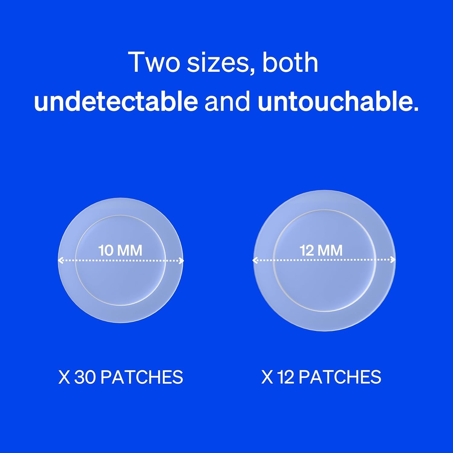 KNEMO patches on fingertips showing size comparison for accurate choice