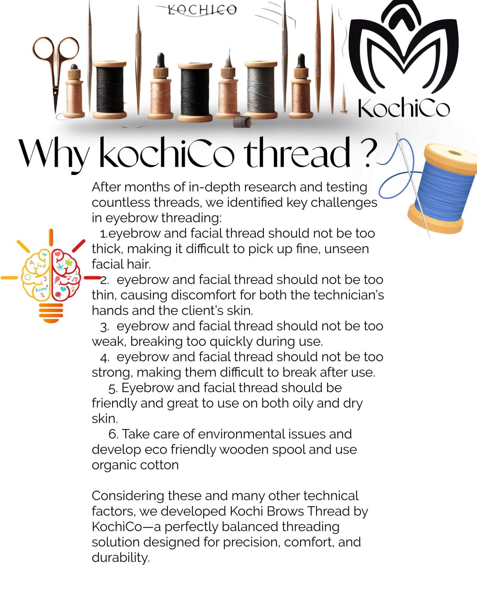Kochi Co thread beside coin showing compact size and portability