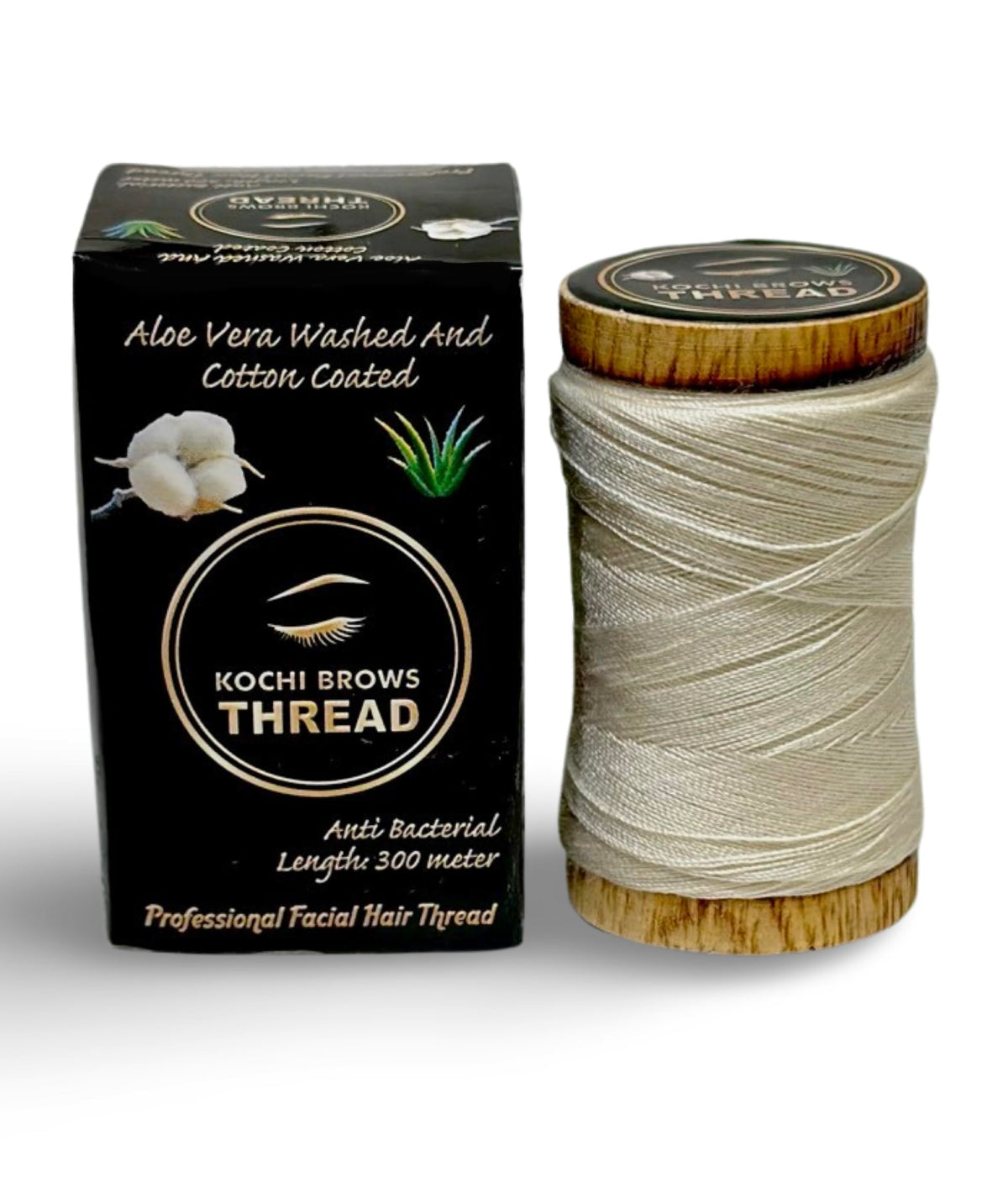 Kochi Co spool front packaging showing natural ingredient benefit