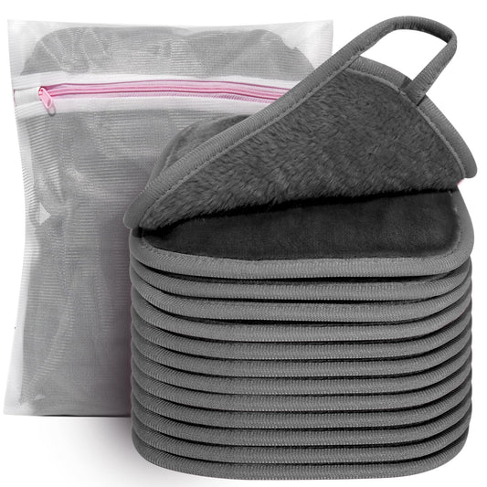 KODAMO front packaging showing 12 grey microfiber cloths and mesh bag for easy selection