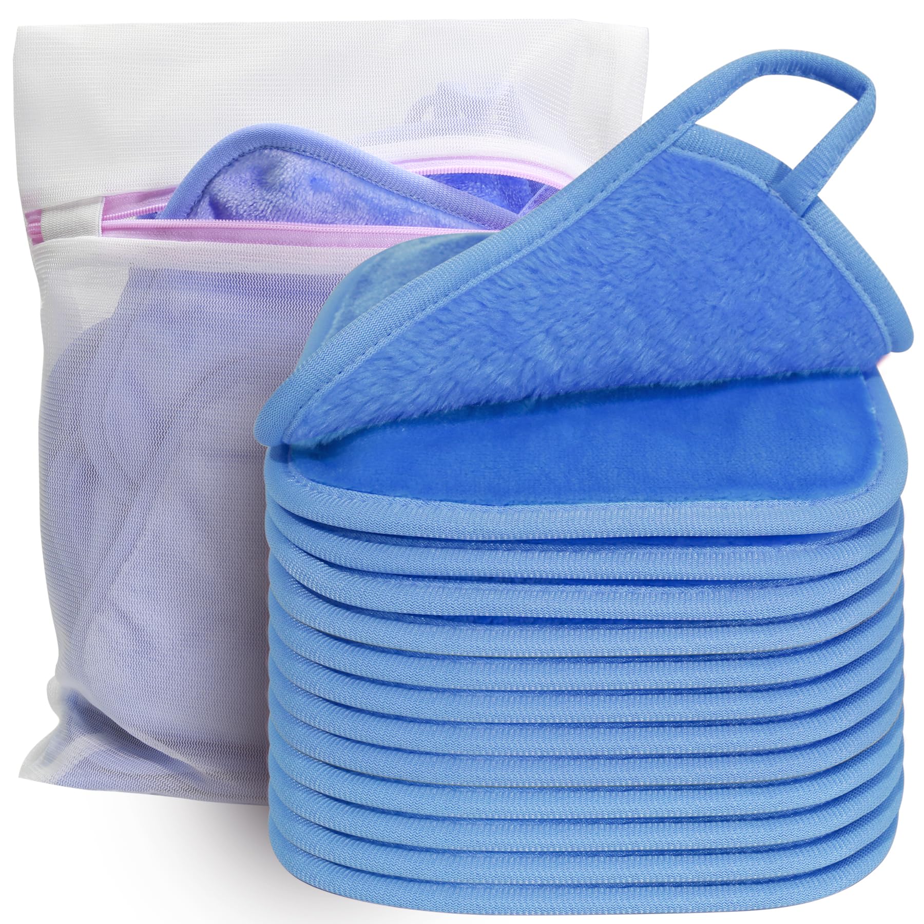 KODAMO front view of a plush makeup remover cloth showing soft pile and edges, gentle cleansing
