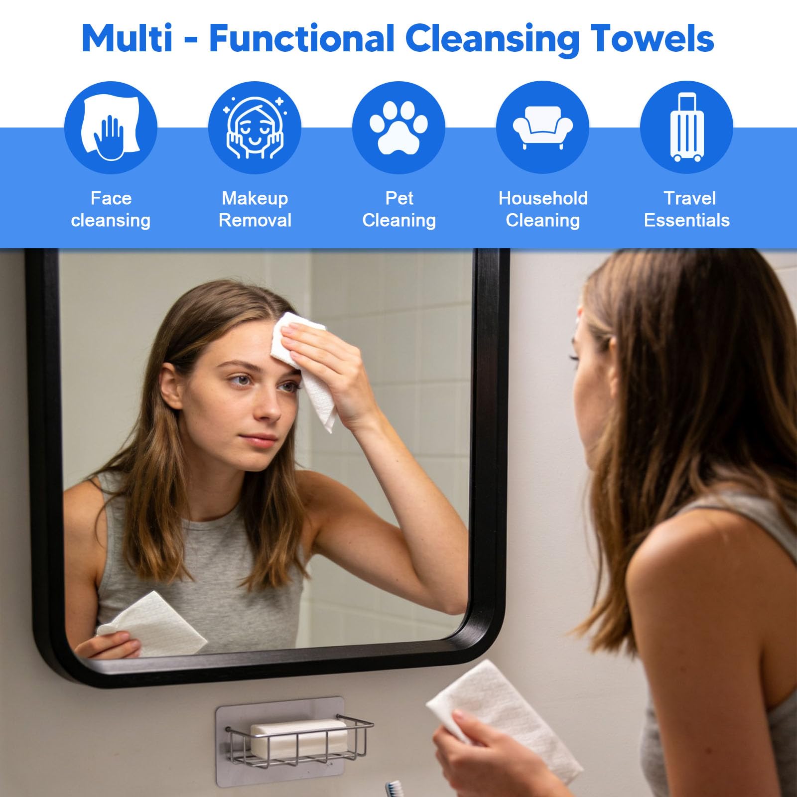 KODAMO towel in hand demonstrating size and durable lint-free performance