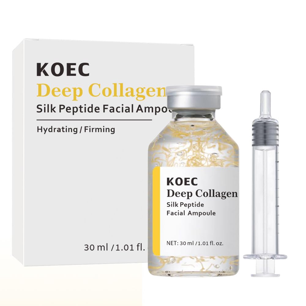 KOEC label ingredients detail showing silk peptides and collagen benefits clearly