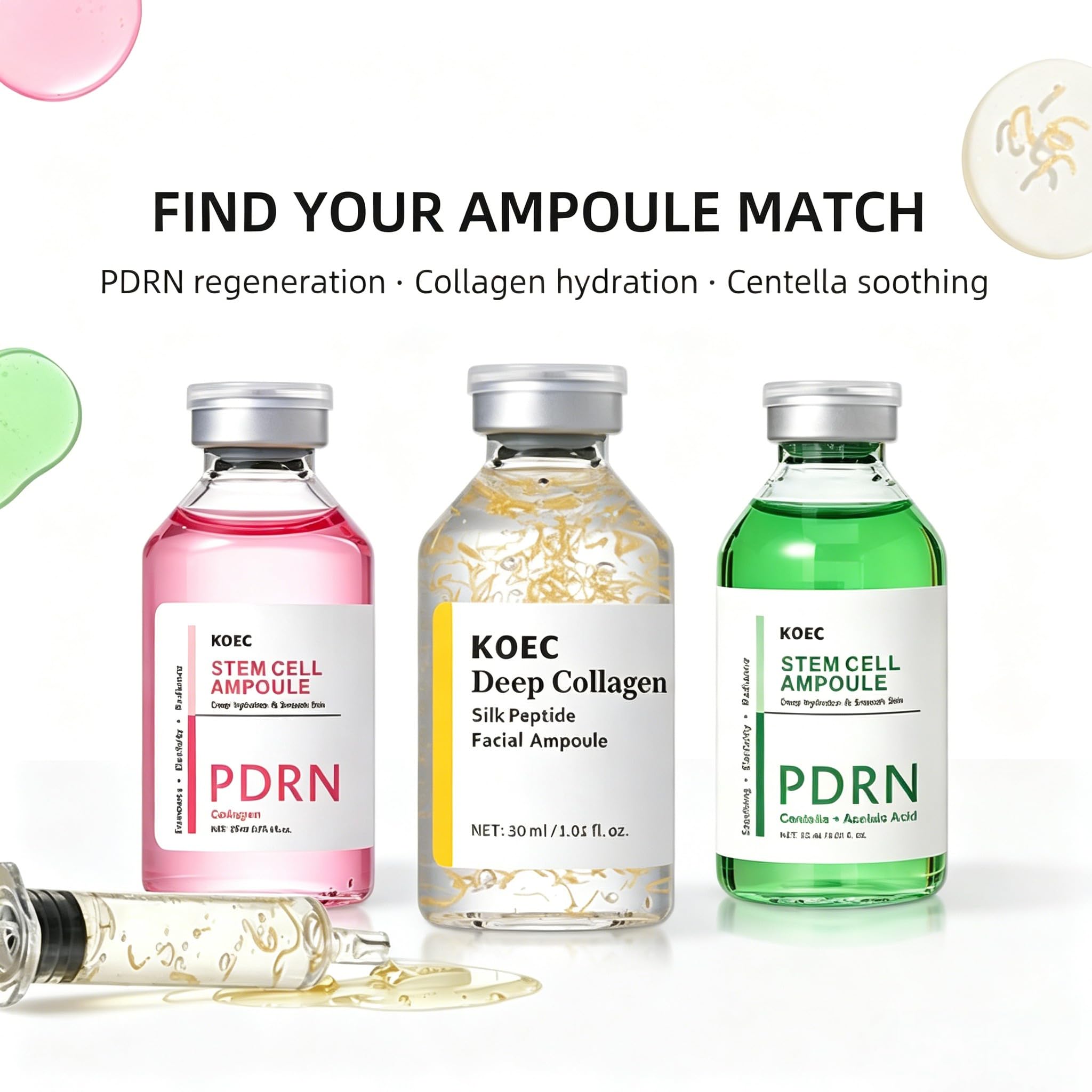 KOEC ampoule on bathroom shelf lifestyle shot suggesting daily routine enhancement